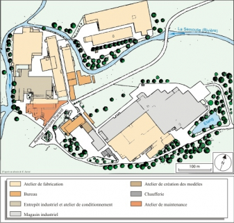 Plan-masse de l'usine. © Région Bourgogne-Franche-Comté, Inventaire du patrimoine