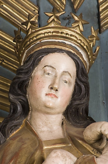 Vierge à l'Enfant : tête. © Région Bourgogne-Franche-Comté, Inventaire du patrimoine