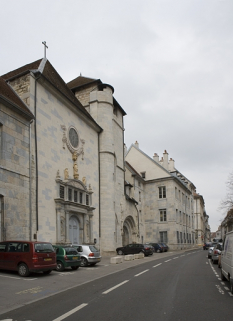Vue d'ensemble depuis la rue Mégevand avec l'église Notre-Dame. © Région Bourgogne-Franche-Comté, Inventaire du patrimoine