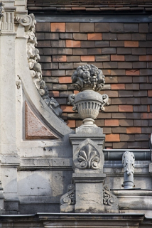 Détail de l'aileron droit d'une lucarne. © Région Bourgogne-Franche-Comté, Inventaire du patrimoine