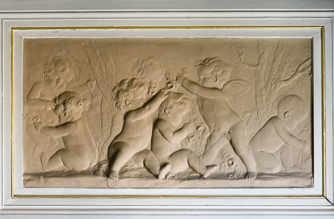 Détail d'un dessus de porte du salon. © Région Bourgogne-Franche-Comté, Inventaire du patrimoine