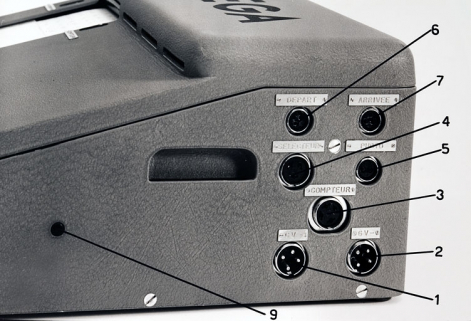 [Chronographe Oméga Time Recorder : points de branchement sur le côté], 1954. © Région Bourgogne-Franche-Comté, Inventaire du patrimoine