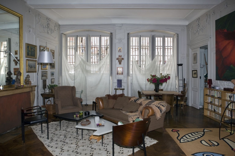 Intérieur, rez-de-chaussée : vue du salon depuis l'entrée. © Région Bourgogne-Franche-Comté, Inventaire du Patrimoine