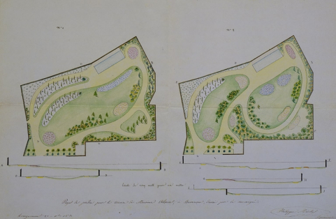 Projet d'aménagement du jardin en 1860. © Région Bourgogne-Franche-Comté, Inventaire du Patrimoine