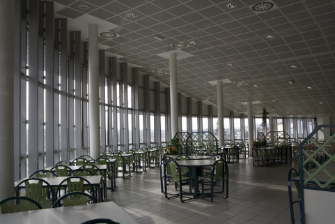 Bâtiment D. Vue de la salle de restauration. © Région Bourgogne-Franche-Comté, Inventaire du patrimoine