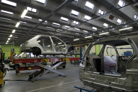 Bâtiment F. Atelier automobile. Peinture en carrosserie. © Région Bourgogne-Franche-Comté, Inventaire du patrimoine