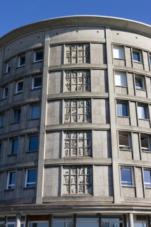Bâtiment D. Tour internat. Détail vitrail. © Région Bourgogne-Franche-Comté, Inventaire du patrimoine