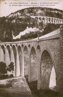 Morez - Le Château des Essarts. Le Viaduc, ligne de Saint-Claude et Viaduc des Crottes, entre 1912 et 1919. © Région Bourgogne-Franche-Comté, Inventaire du patrimoine Morez - Le Château des Essarts. Le Viaduc, ligne de Saint-Claude et Viaduc des Crottes, entre 1912 et 1919. © Région Bourgogne-Franche-Comté, Inventaire du patrimoine