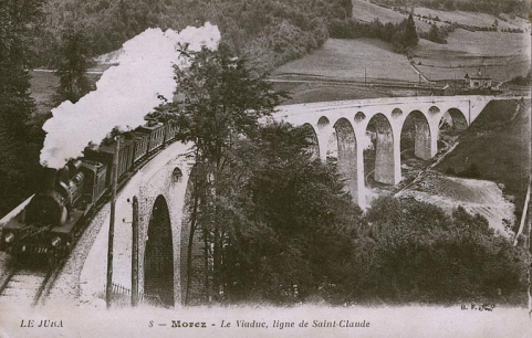 Morez - Le Viaduc, ligne de Saint-Claude, entre 1912 et 1921. © Région Bourgogne-Franche-Comté, Inventaire du patrimoine Morez - Le Viaduc, ligne de Saint-Claude, entre 1912 et 1921. © Région Bourgogne-Franche-Comté, Inventaire du patrimoine