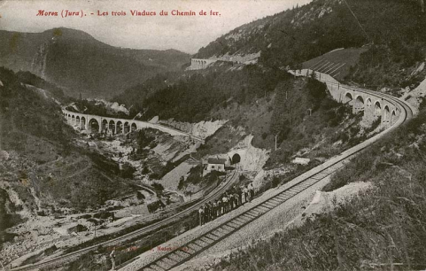 Morez (Jura). - Les trois Viaducs du Chemin de fer, entre 1900 et 1910. © Région Bourgogne-Franche-Comté, Inventaire du patrimoine Morez (Jura). - Les trois Viaducs du Chemin de fer, entre 1900 et 1910. © Région Bourgogne-Franche-Comté, Inventaire du patrimoine