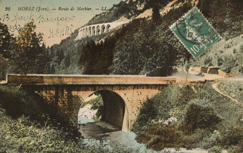 Morez (Jura). - Route de Morbier [viaduc des Crottes et pont routier sur l'Evalude], entre 1900 et 1922. © Région Bourgogne-Franche-Comté, Inventaire du patrimoine