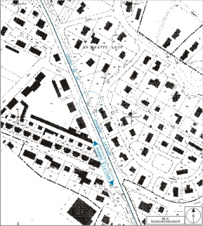 Plan-masse et de situation. Extrait du plan cadastral informatisé, 2006, section AH, échelle 1:2000. © Région Bourgogne-Franche-Comté, Inventaire du patrimoine