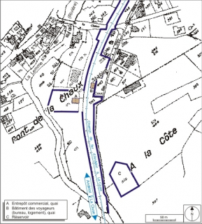 Plan-masse et de situation. Extrait du plan cadastral informatisé, 2006, section B, 3e feuille, échelle 1:2500. © Région Bourgogne-Franche-Comté, Inventaire du patrimoine