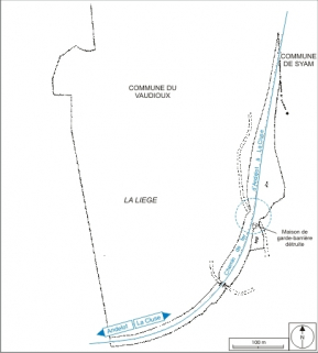 Plan-masse et de situation. Extrait du plan cadastral informatisé, 2006, section B, 3e feuille, échelle 1:2500 réduite à 1:3500. © Région Bourgogne-Franche-Comté, Inventaire du patrimoine Plan-masse et de situation. Extrait du plan cadastral informatisé, 2006, section B, 3e feuille, échelle 1:2500 réduite à 1:3500. © Région Bourgogne-Franche-Comté, Inventaire du patrimoine