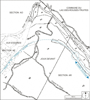 Plan-masse et de situation. Montage d'extraits du plan cadastral informatisé, 2006, sections AP et AR, échelle 1:5000. © Région Bourgogne-Franche-Comté, Inventaire du patrimoine Plan-masse et de situation. Montage d'extraits du plan cadastral informatisé, 2006, sections AP et AR, échelle 1:5000. © Région Bourgogne-Franche-Comté, Inventaire du patrimoine