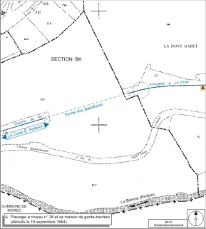 Plan-masse et de situation. Extrait du plan cadastral informatisé, 2006, sections BI et BK, échelle 1:2000. © Région Bourgogne-Franche-Comté, Inventaire du patrimoine