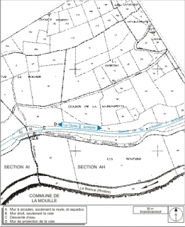 Plan-masse et de situation. Extrait du plan cadastral informatisé, 2006, sections AH et AI, échelle 1:2500. © Région Bourgogne-Franche-Comté, Inventaire du patrimoine Plan-masse et de situation. Extrait du plan cadastral informatisé, 2006, sections AH et AI, échelle 1:2500. © Région Bourgogne-Franche-Comté, Inventaire du patrimoine