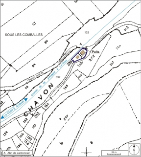 Plan-masse et de situation. Extrait du plan cadastral informatisé, 2006, section ZD, 1ère feuille, échelle 1:2000 agrandie à 1:1500. © Région Bourgogne-Franche-Comté, Inventaire du patrimoine