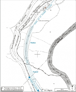 Plan-masse et de situation. Extrait du plan cadastral informatisé, 2006, section BI, échelle 1:3000. © Région Bourgogne-Franche-Comté, Inventaire du patrimoine Plan-masse et de situation. Extrait du plan cadastral informatisé, 2006, section BI, échelle 1:3000. © Région Bourgogne-Franche-Comté, Inventaire du patrimoine