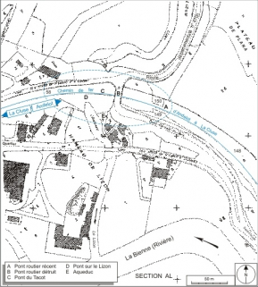 Plan-masse et de situation. Extrait du plan cadastral informatisé, 2006, section AI, échelle 1:1000 réduite à 1:2000. © Région Bourgogne-Franche-Comté, Inventaire du patrimoine