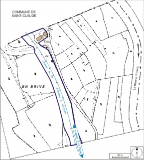 Plan-masse et de situation. Extrait du plan cadastral informatisé, 2006, section C, échelle 1:1250. © Région Bourgogne-Franche-Comté, Inventaire du patrimoine