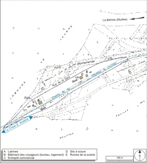 Plan-masse et de situation. Extrait du plan cadastral informatisé, 2006, section AP, échelle 1:1000 réduite à 1:3250. © Région Bourgogne-Franche-Comté, Inventaire du patrimoine
