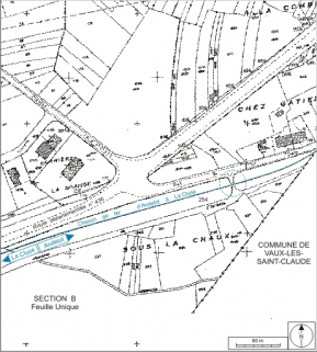 Plan-masse et de situation. Extrait du plan cadastral informatisé, 2006, section C, échelle 1:1250 réduite à 1:2000. © Région Bourgogne-Franche-Comté, Inventaire du patrimoine
