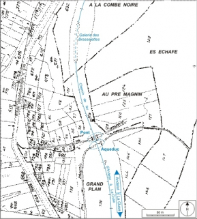 Plan-masse et de situation. Extrait du plan cadastral informatisé, 2006, section A, échelle 1:2500 agrandie à 1:2000. © Région Bourgogne-Franche-Comté, Inventaire du patrimoine Plan-masse et de situation. Extrait du plan cadastral informatisé, 2006, section A, échelle 1:2500 agrandie à 1:2000. © Région Bourgogne-Franche-Comté, Inventaire du patrimoine