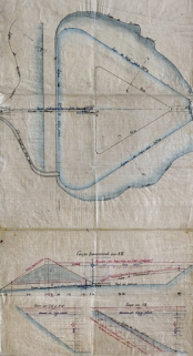 Réservoir pour l'alimentation des machines à la gare de Champagnole. Capacité 4000 mètres cubes. Plan, 1873. © Région Bourgogne-Franche-Comté, Inventaire du patrimoine