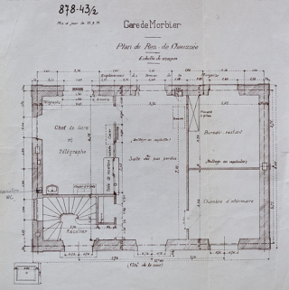 Gare de Morbier. Plan du rez-de-chaussée, 1971. © Région Bourgogne-Franche-Comté, Inventaire du patrimoine