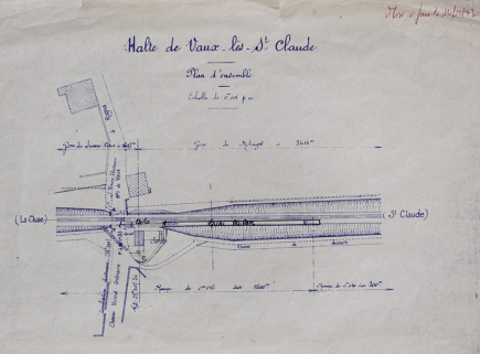 Halte de Vaux-lès-St Claude. Plan d'ensemble, 1993. © Région Bourgogne-Franche-Comté, Inventaire du patrimoine
