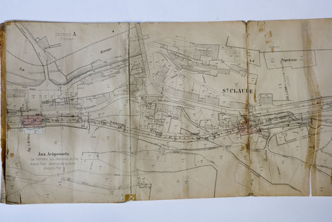 Plan parcellaire des terrains à acquérir dans la traversée de la Commune de St-Claude [...], 1905. © Région Bourgogne-Franche-Comté, Inventaire du patrimoine