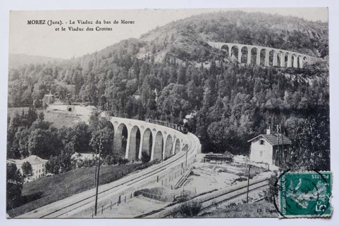 Morez (Jura). - Le Viaduc du bas de Morez et le Viaduc des Crottes, 1912-1913. © Région Bourgogne-Franche-Comté, Inventaire du patrimoine Morez (Jura). - Le Viaduc du bas de Morez et le Viaduc des Crottes, 1912-1913. © Région Bourgogne-Franche-Comté, Inventaire du patrimoine