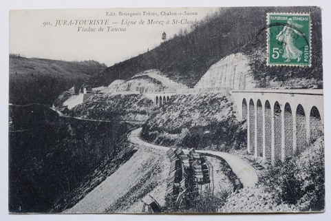 Ligne de Morez à St-Claude. Viaduc de Tancua, 1910. © Région Bourgogne-Franche-Comté, Inventaire du patrimoine Ligne de Morez à St-Claude. Viaduc de Tancua, 1910. © Région Bourgogne-Franche-Comté, Inventaire du patrimoine