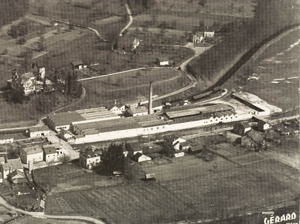 Vue aérienne de la filature. © Région Bourgogne-Franche-Comté, Inventaire du patrimoine