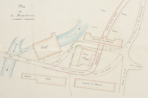 Plan de l'usine de la Branleure. © Région Bourgogne-Franche-Comté, Inventaire du patrimoine Plan de l'usine de la Branleure. © Région Bourgogne-Franche-Comté, Inventaire du patrimoine