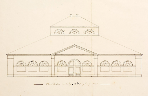 Plan de détail de l'usine de Varigney [façade antérieure de l'atelier du haut fourneau]. © Région Bourgogne-Franche-Comté, Inventaire du patrimoine