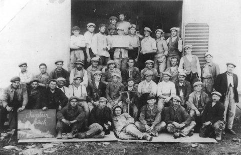 Ouvriers de l'entreprise Cilia [ ?] chantier Münch. © Région Bourgogne-Franche-Comté, Inventaire du patrimoine