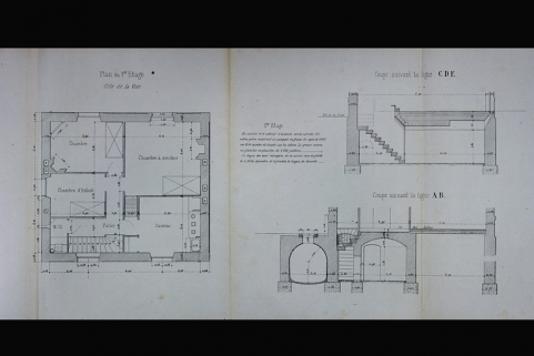Bâtiment des voyageurs pour Station de 4e classe. Type de la Cie de Paris - Lyon - Méditerranée. C 11 [plan du 1er étage et coupes], 1880. © Région Bourgogne-Franche-Comté, Inventaire du patrimoine