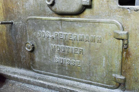 Tour à décolleter 10 HS Jos. Petermann (K). Inscription sur le carter. © Région Bourgogne-Franche-Comté, Inventaire du patrimoine