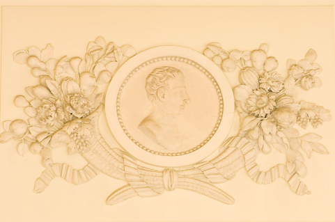 Salon : détail d'un médaillon. © Région Bourgogne-Franche-Comté, Inventaire du patrimoine