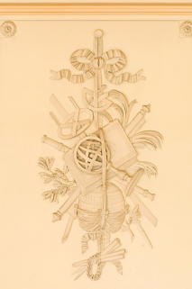 Salon : détail du panneau représentant l'astronomie. © Région Bourgogne-Franche-Comté, Inventaire du patrimoine
