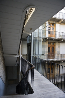 Détail de l'escalier à cage ouverte depuis l'un des paliers. © Région Bourgogne-Franche-Comté, Inventaire du Patrimoine