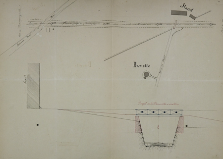Plan à joindre à la demande de la société de tir de Champagnole [plan et élévation], 1882. © Région Bourgogne-Franche-Comté, Inventaire du patrimoine
