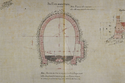 Section de Tancua à St Claude [...] Avant-Projet. Profils en travers types. Profil en souterrain, 1882. © Région Bourgogne-Franche-Comté, Inventaire du patrimoine