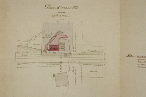 Halte de Vaux-les-St-Claude. Transformation de la halte en station. Plan d'ensemble, 1925. © Région Bourgogne-Franche-Comté, Inventaire du patrimoine