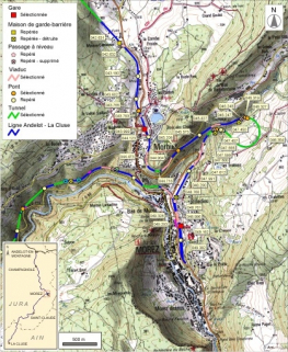 Carte et schéma de localisation des ouvrages : zone Morbier - Morez. Carte topographique, IGN, 2000, dalle F088-050, échelle 1:24 000. Scan 25, licence n° 2008/CISE/2968. © Région Bourgogne-Franche-Comté, Inventaire du patrimoine Carte et schéma de localisation des ouvrages : zone Morbier - Morez. Carte topographique, IGN, 2000, dalle F088-050, échelle 1:24 000. Scan 25, licence n° 2008/CISE/2968. © Région Bourgogne-Franche-Comté, Inventaire du patrimoine