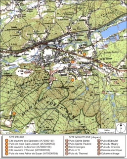 Carte de localisation des oeuvres (partie sud). D'après la carte topographique au 1:30000, I.G.N., Ballon d'Alsace, 3520 ET. SCAN 25 © IGN - 2008, Licence n°2008CISE29-68. © Région Bourgogne-Franche-Comté, Inventaire du patrimoine Carte de localisation des oeuvres (partie sud). D'après la carte topographique au 1:30000, I.G.N., Ballon d'Alsace, 3520 ET. SCAN 25 © IGN - 2008, Licence n°2008CISE29-68. © Région Bourgogne-Franche-Comté, Inventaire du patrimoine