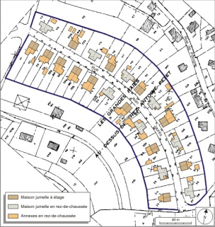 Plan-masse et de situation. Extrait du plan cadastral numérisé, 2007, section AL, 1:1000 réduit à 1:1500. Source : Direction générale des Finances Publiques - Cadastre ; mise à jour : 2007. © Région Bourgogne-Franche-Comté, Inventaire du patrimoine