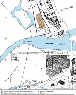 Plan-masse et de situation. Extrait du plan cadastral numérisé, 2008, section B, 1:1250 réduit à 1:2000. Source : Direction générale des Finances Publiques - Cadastre ; mise à jour : 2008. © Région Bourgogne-Franche-Comté, Inventaire du patrimoine